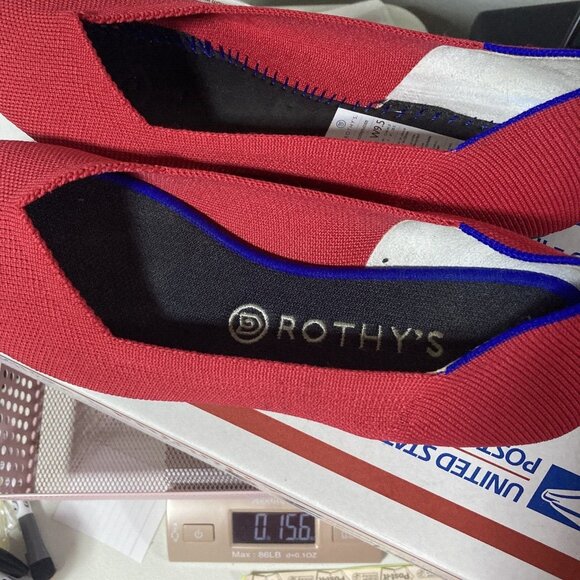 Rothy's Chili Red The Flat Womens Size 9.5 Cap Toe Ballerina Slip On Shoes - Picture 11 of 11